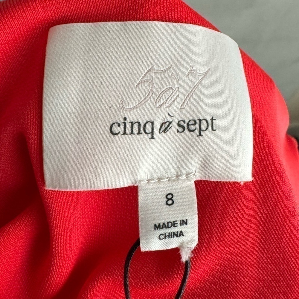 CINQ À SEPT Delia Red Draped Tie Midi Dress Size 8 - Picture 9 of 11